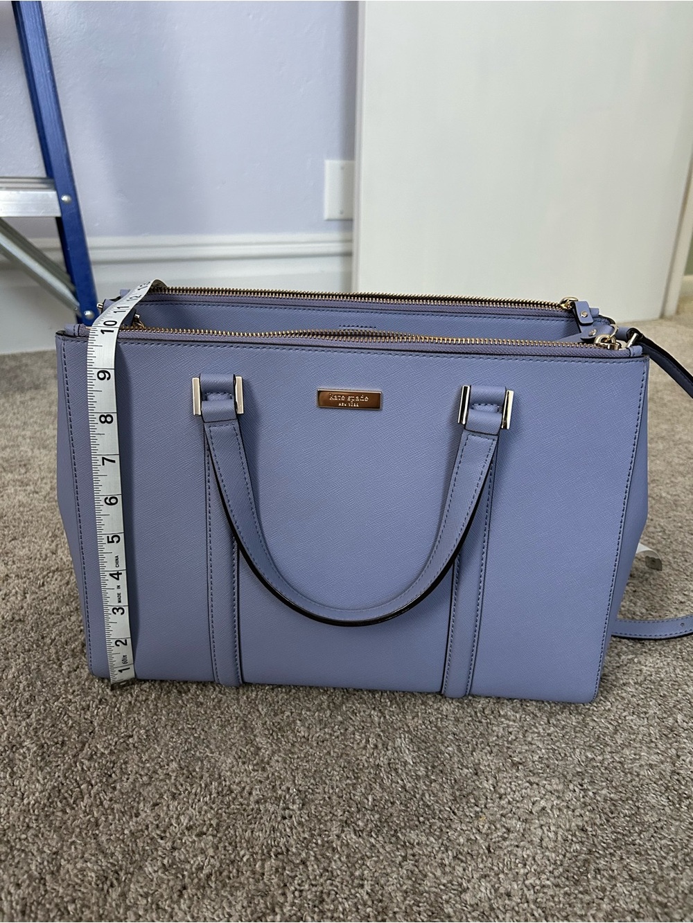kate spade Periwinkle Leather Satchel Tote - Lavender Blue - Picture 9 of 16